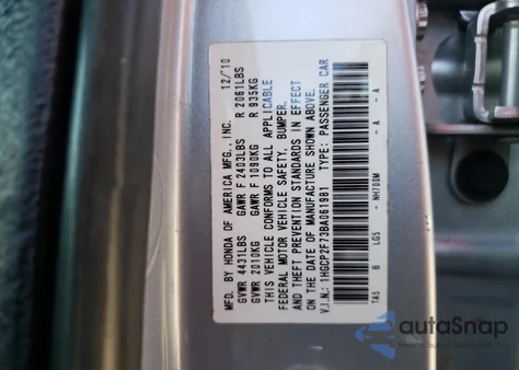 2011 Honda Accord Ex from USA, damaged, VIN 1HGCP2F73BA061981